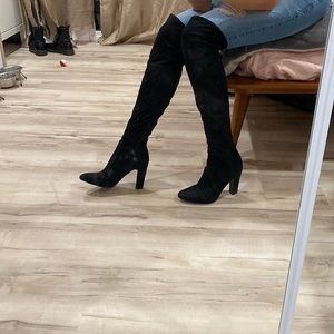 Blacks over the knee boots